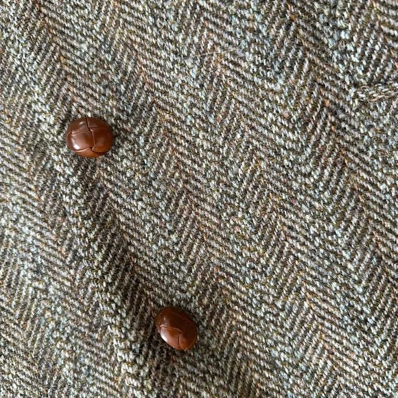VTG Harris Tweed Brown Wool Blazer Jacket Pure Scottish Wool Men Sz 44 London - Picture 5 of 12
